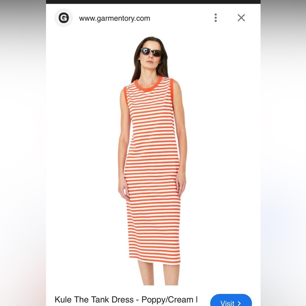 Anthropologie KULE The Tank Dress in Poppy and White Stripes Women’s Large